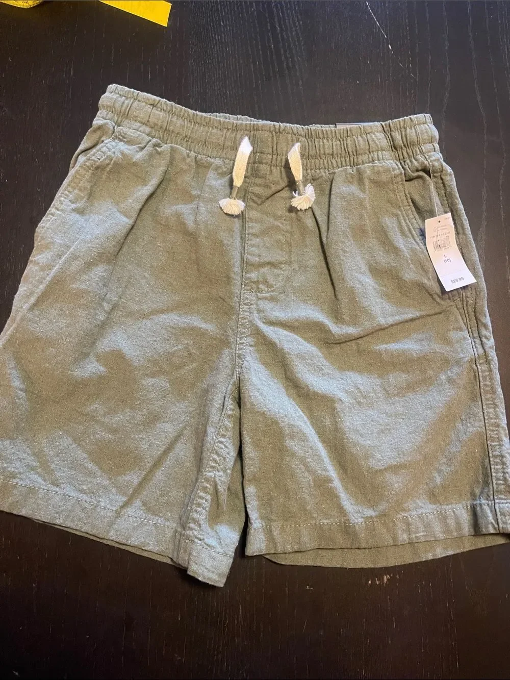 Gap Olive Drawstring Cotton-Blend Kids Shorts NWT size large 10